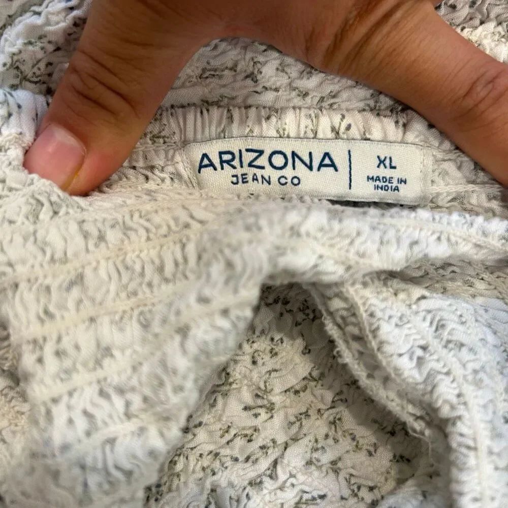 Arizona Jean Co. Smocked Floral Crop Top Puff Sleeve Women’s XL - Picture 3 of 6